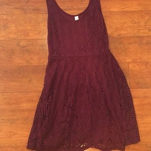 Maroon lace dress